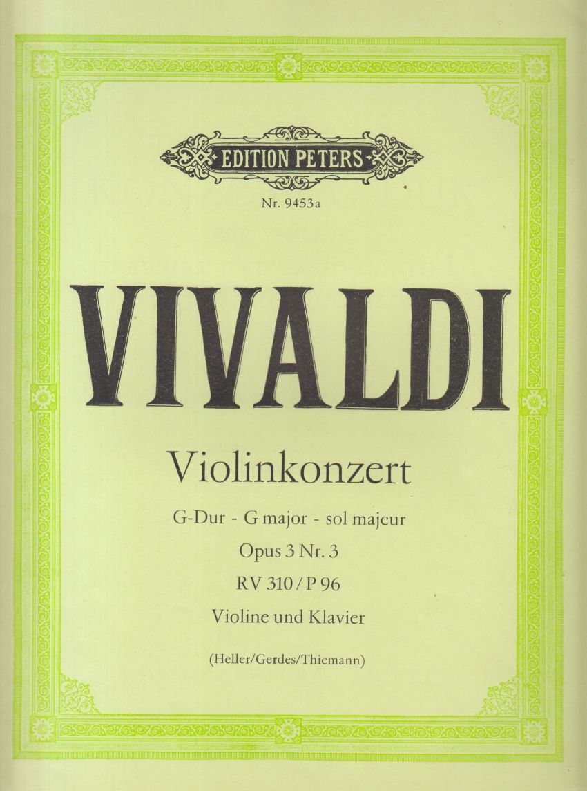 Violin Concerto in G, Op.3 No.3 - Violin & Piano