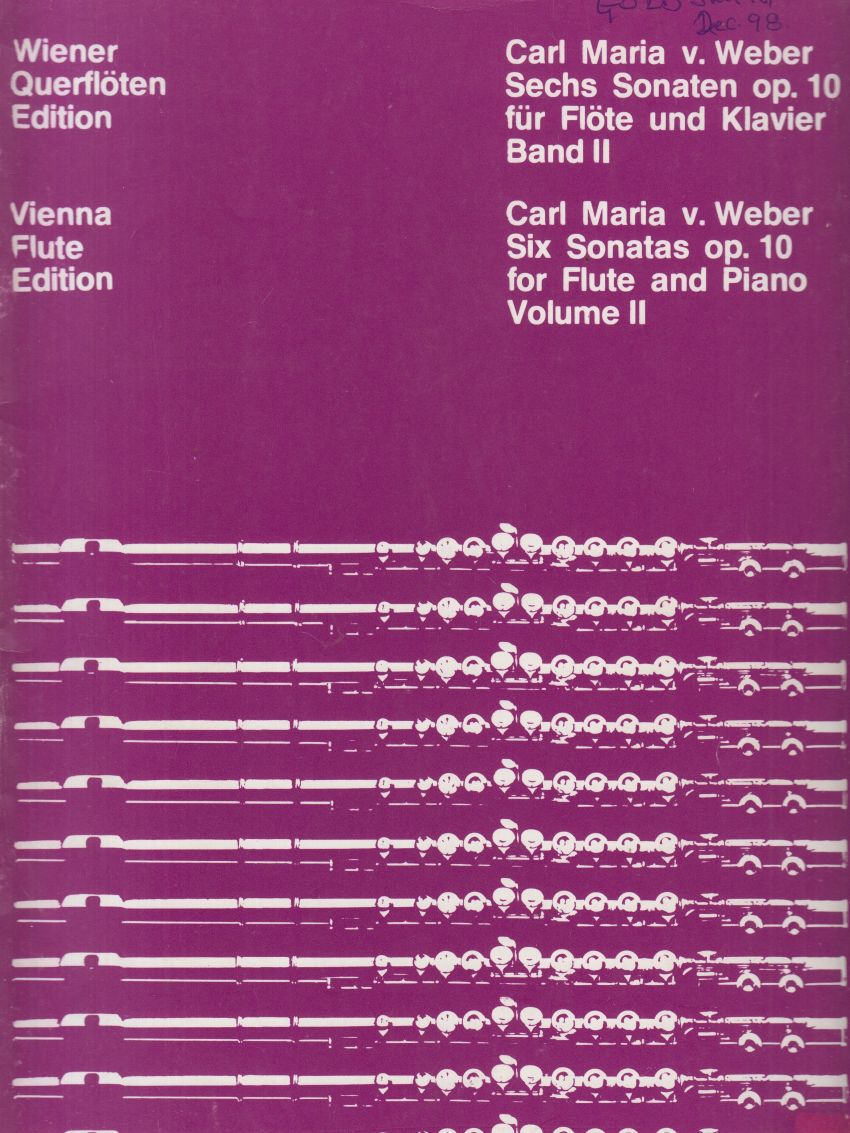 Six Sonatas for Flute and Piano, Op.10 , Vol.2 Nos.4-6