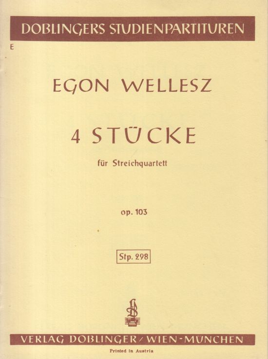 4 Pieces for String Quartet, Op.103 - Study Score