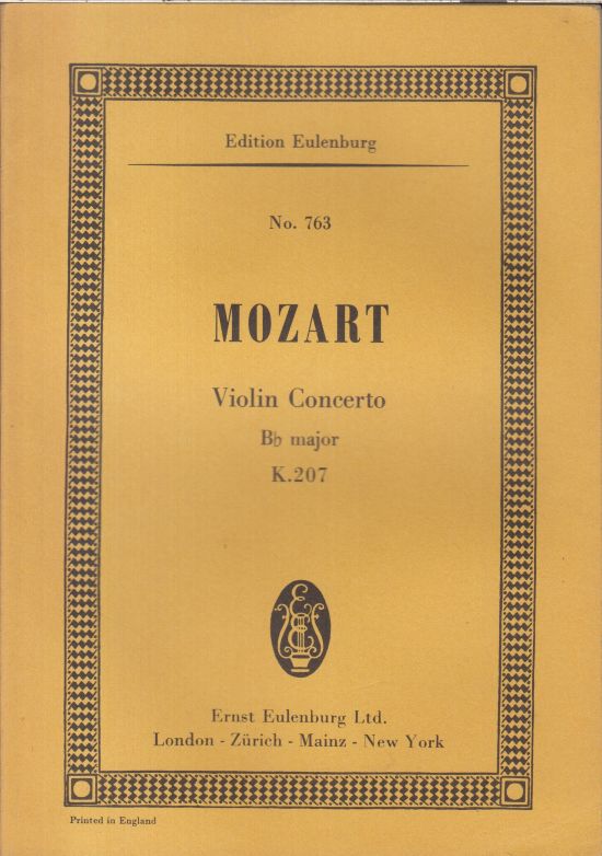 Violin Concerto No.1 in B flat, K207 - Study Score