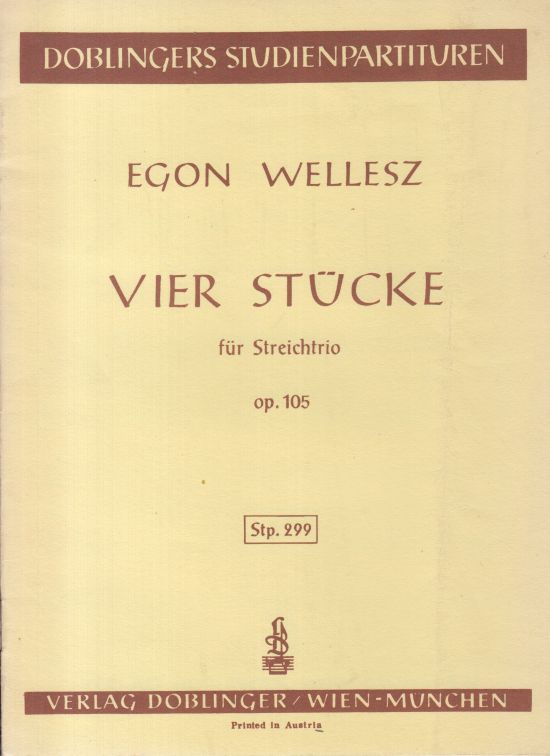 4 Pieces for String Trio, Op.105 - Study Score