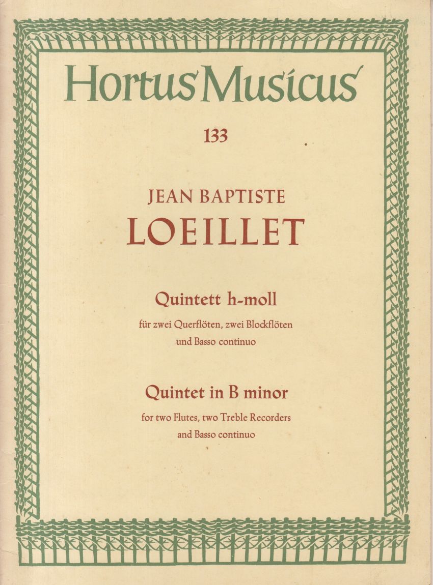 Quintet in b minor for Two Flutes, Two Treble Recorders and Basso continuo - Set of Parts