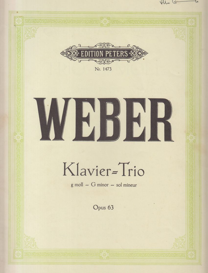 Trio in g minor for Piano, Flute (Violin) and Cello, Op.63 - Set of Parts