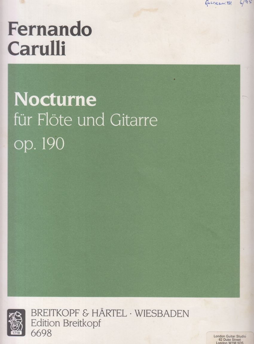 Nocturne for Flute and Guitar, Op.190 - Set of Parts