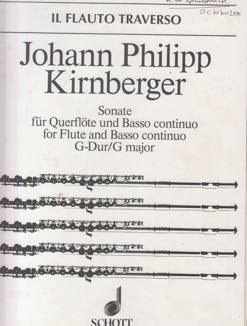 Sonata for Flute and Basso continuo in G major - Set of Parts
