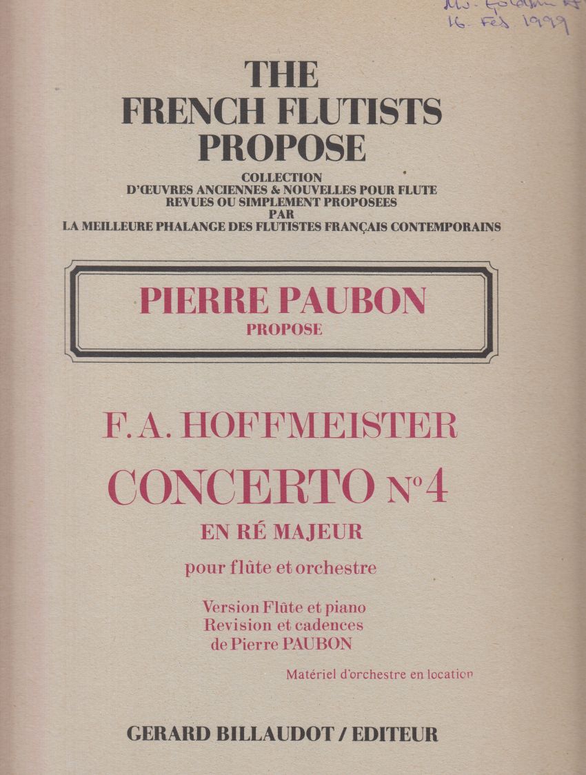 Flute Concerto No.4 in D major - Flute & Piano