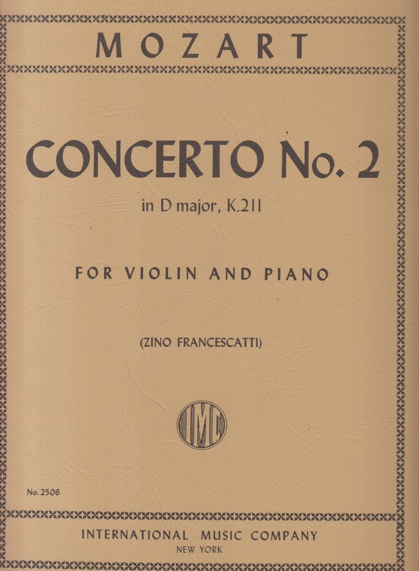 Violin Concerto No.2 in D, K211 - Violin & Piano