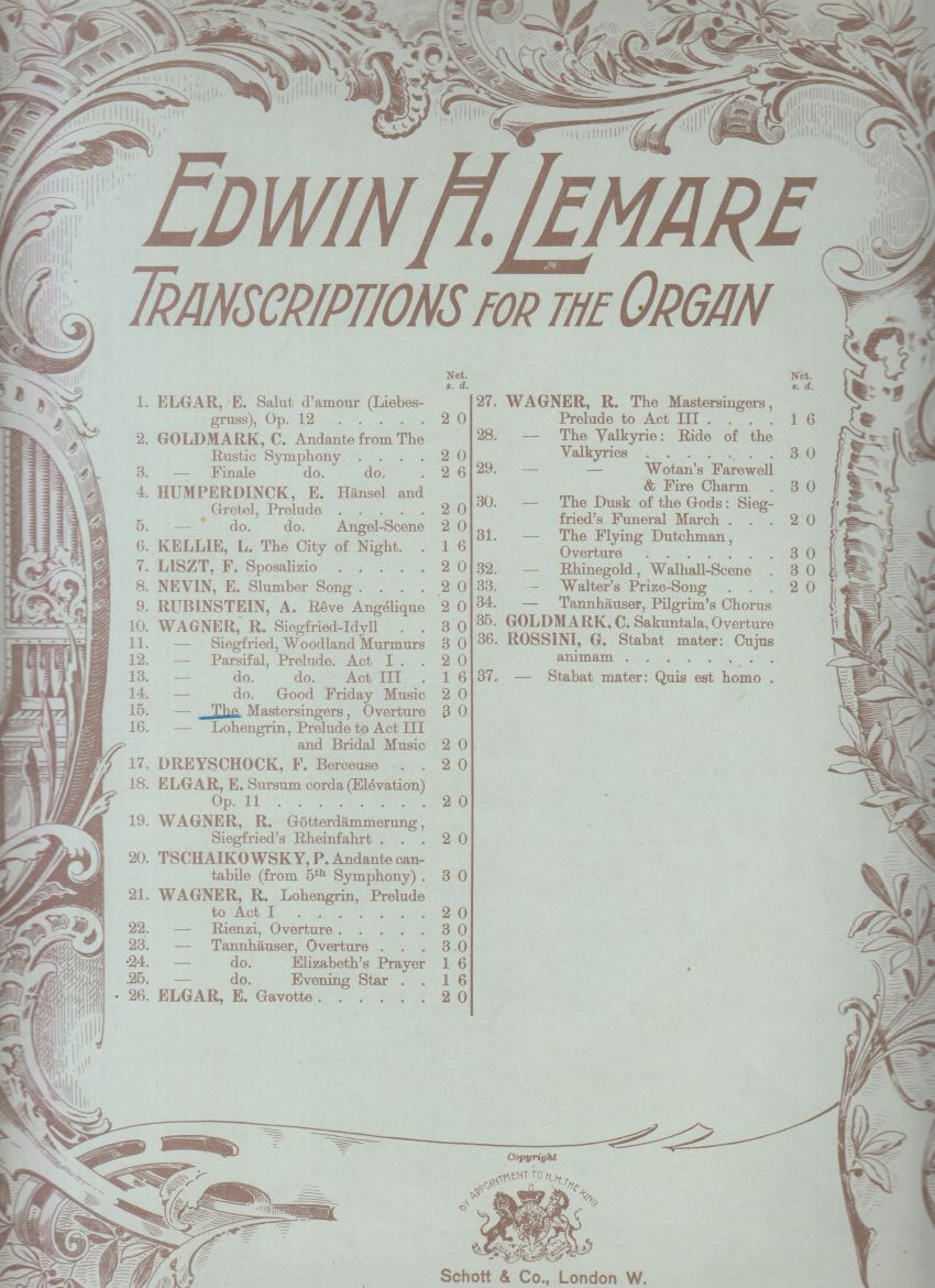 Die Meistersinger von Nurnberg, Overture for Organ