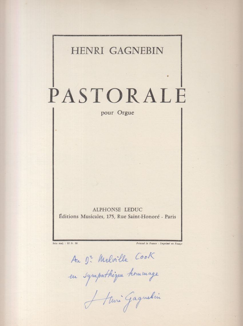 Pastorale for Organ