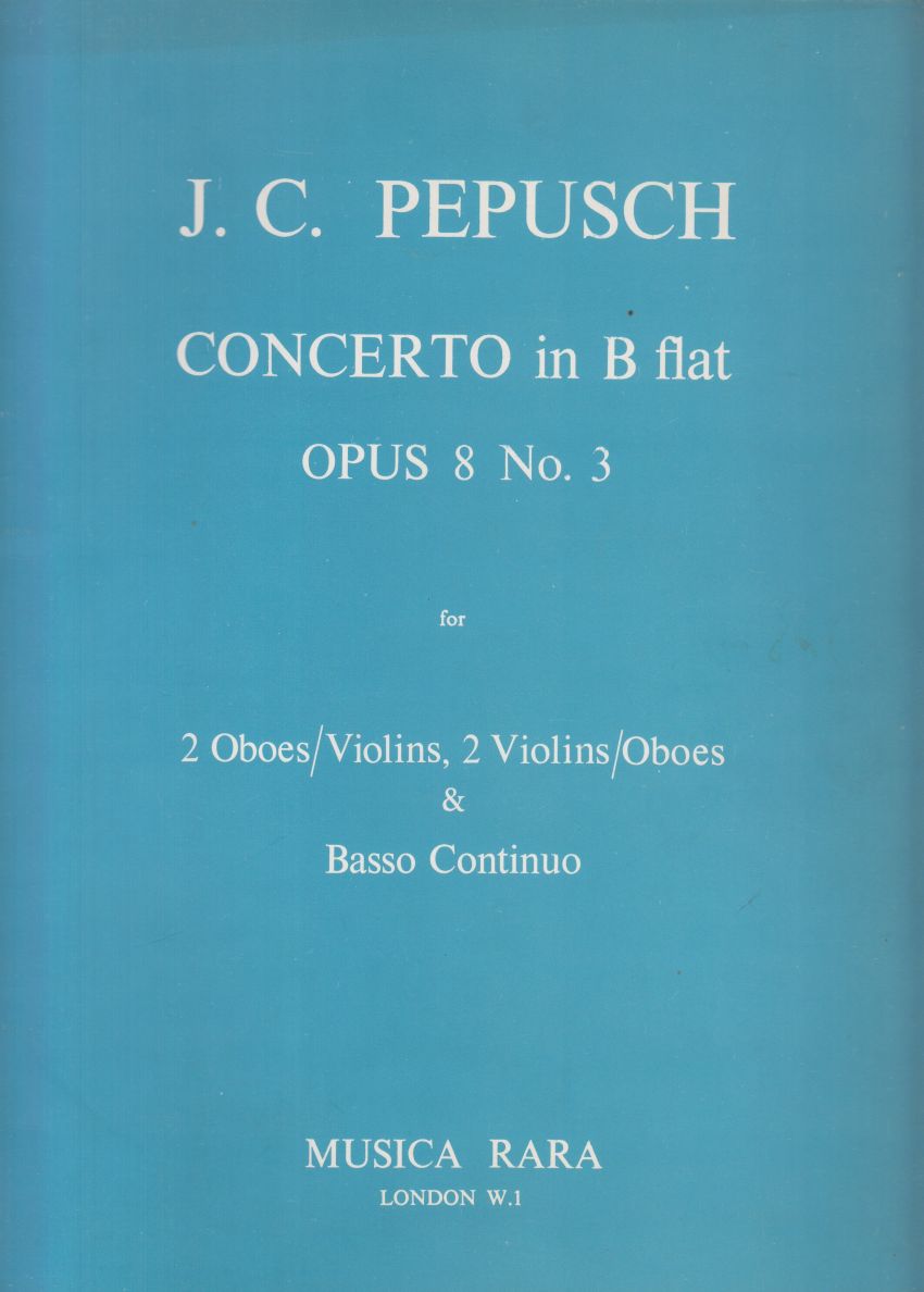 Concerto in B flat, Op.8 No.3 for 2 Oboes(Violins), 2 Violins(Oboes) & Basso Continuo - Set of Parts