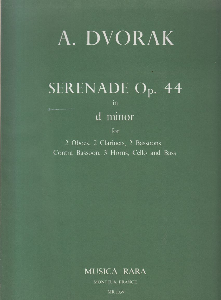 Serenade in d minor, Op.44 for 2 Oboes, 2 Clarinets, 2 Bassoons, Contra Bassoon, 3 Horns, Cello & Bass - Set of Parts