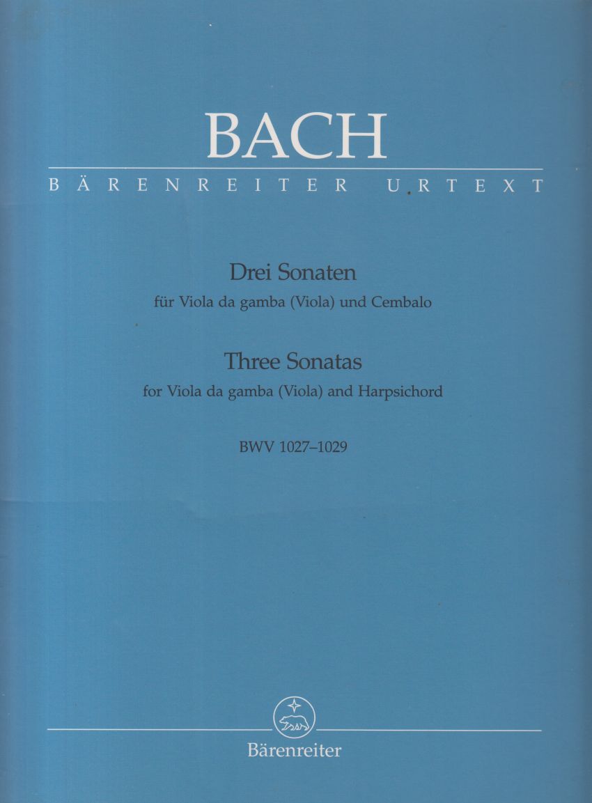 Three Sonatas for Viola da Gamba (Viola) and Harpsichord BWV 1027-1029