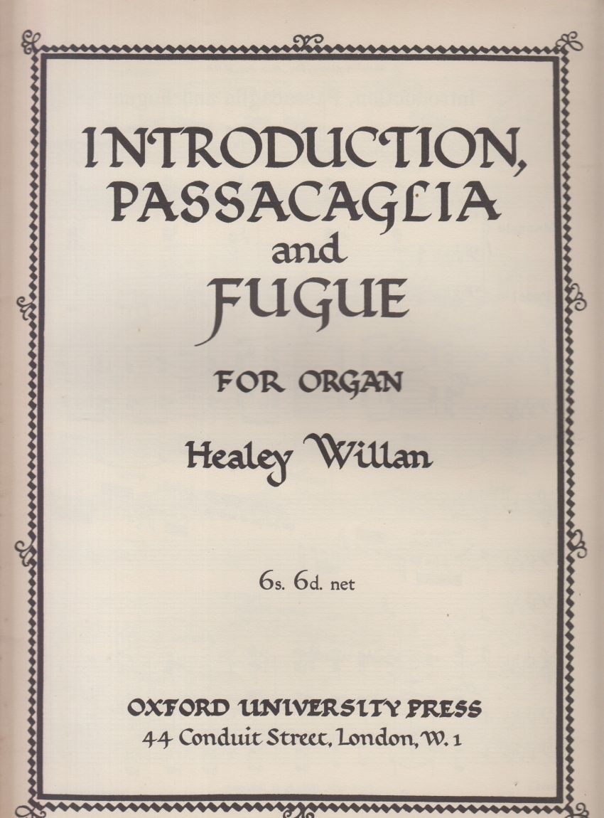 Introduction, Passacaglia and Fugue for Organ
