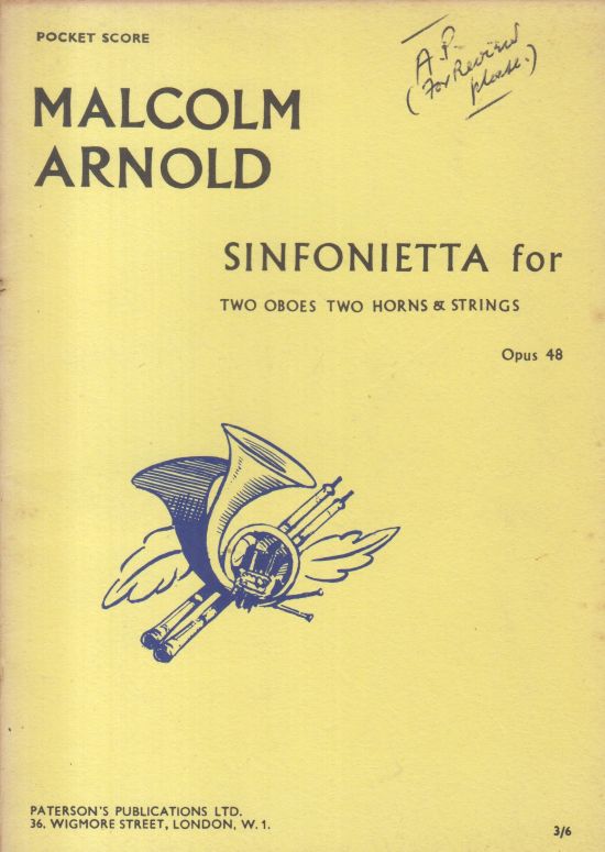 Sinfonietta for 2 Oboes, 2 Horns and Strings, Op.48 - Study Score