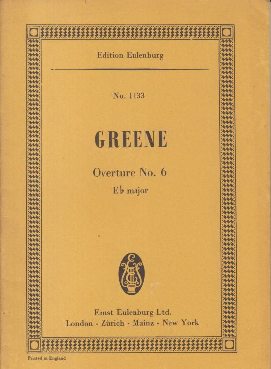 Overture No.6 in E flat - Study Score