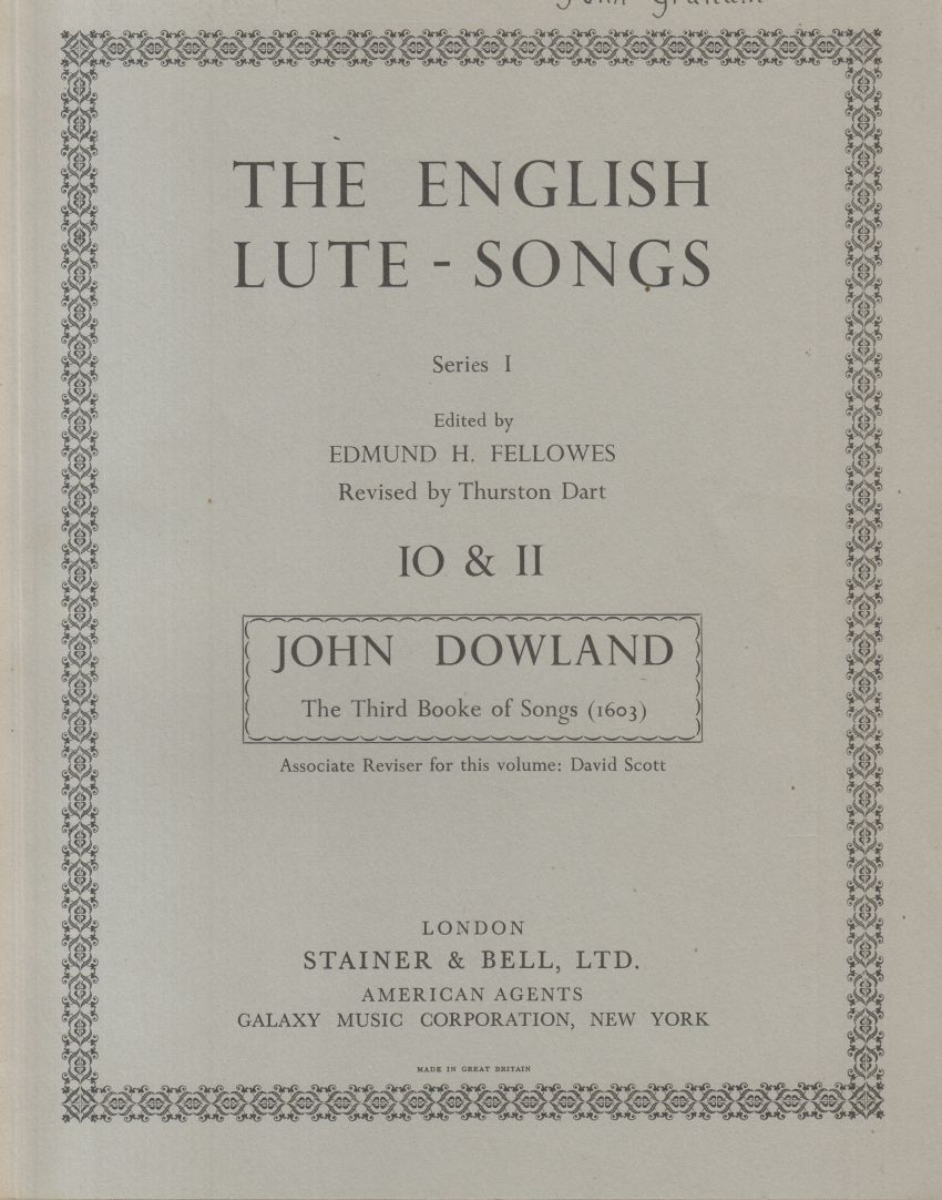 The Third Booke of Songs (1603)