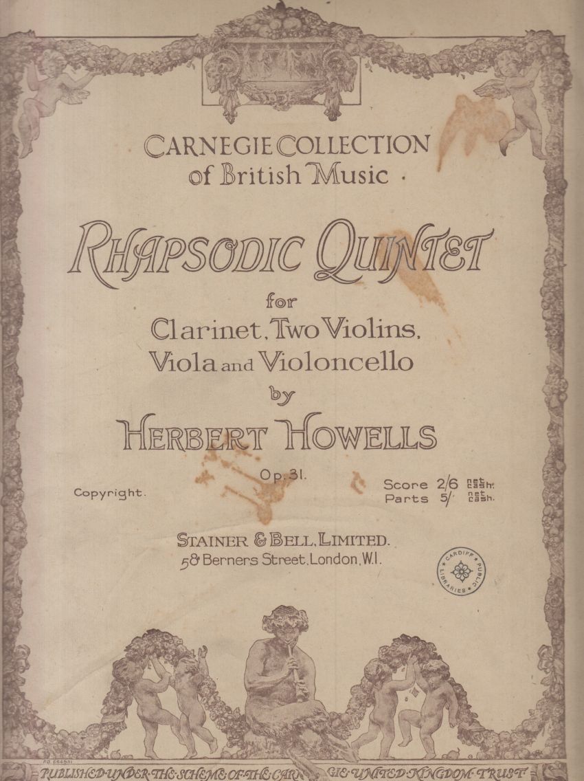 Rhapsodic Quintet for Clarinet & String Quartet - Set of Parts