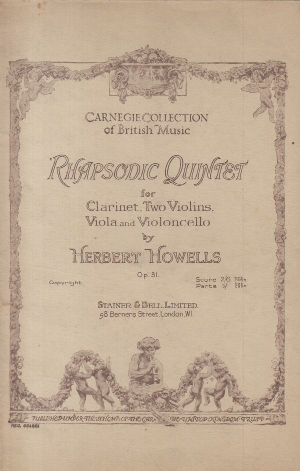 Rhapsodic Quintet for Clarinet and String Quartet, Op.31 - Study Score