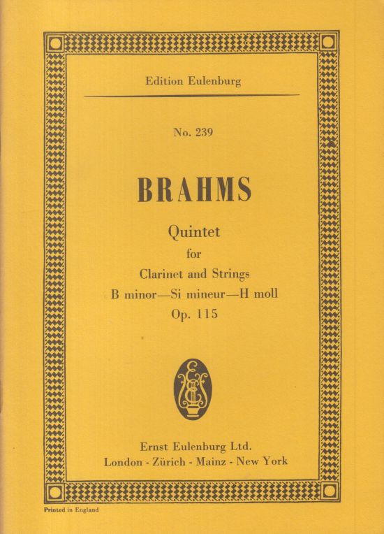 Clarinet Quintet in b minor, Op.115 - Study Score