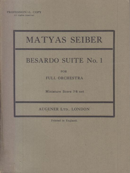 Besardo Suite No.1 for Full Orchestra - Study Score