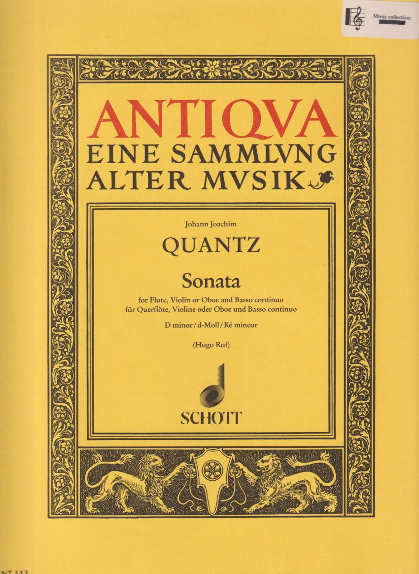 Sonata for Flute, Violin (Oboe) and Basso continuo in d minor - Set of Parts