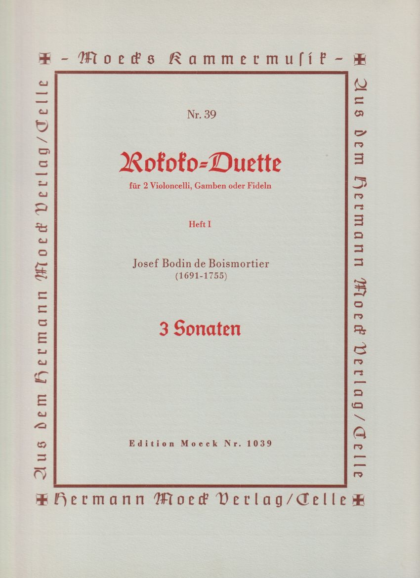 Duets for 2 Cellos in C, d minor and e minor - Playing Score