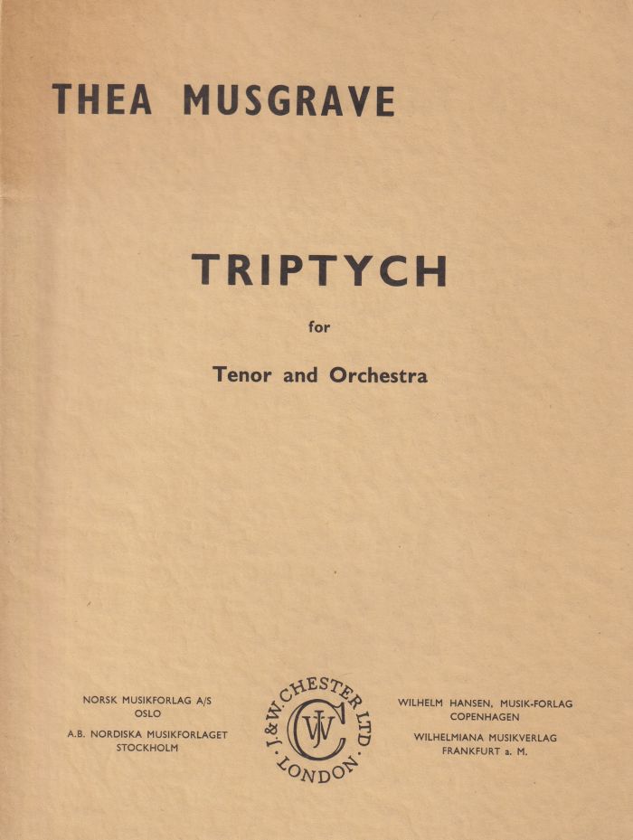 Triptych for Tenor and Orchestra - Study Score