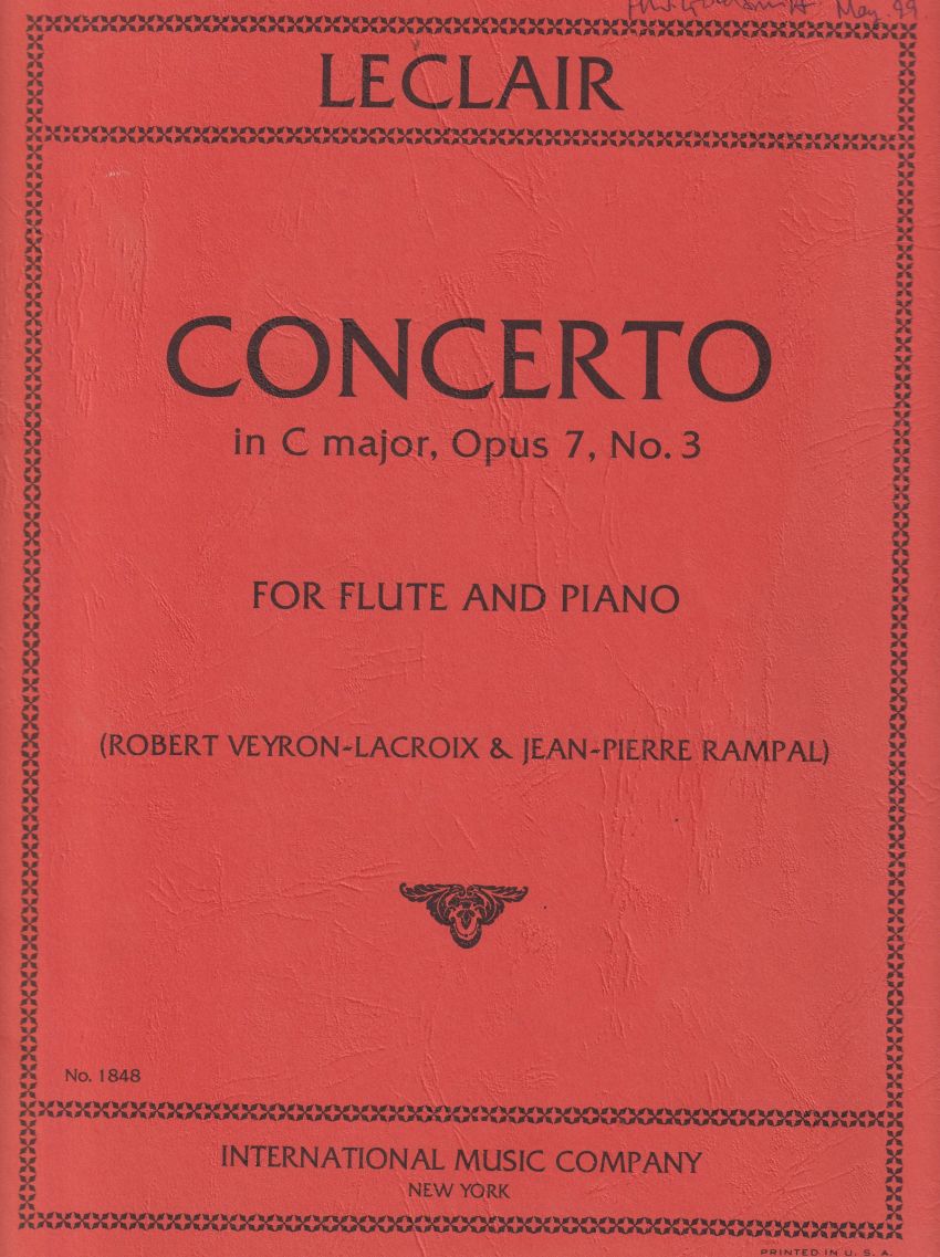 Flute Concerto in C, Op.7 No.3 - Flute & Piano