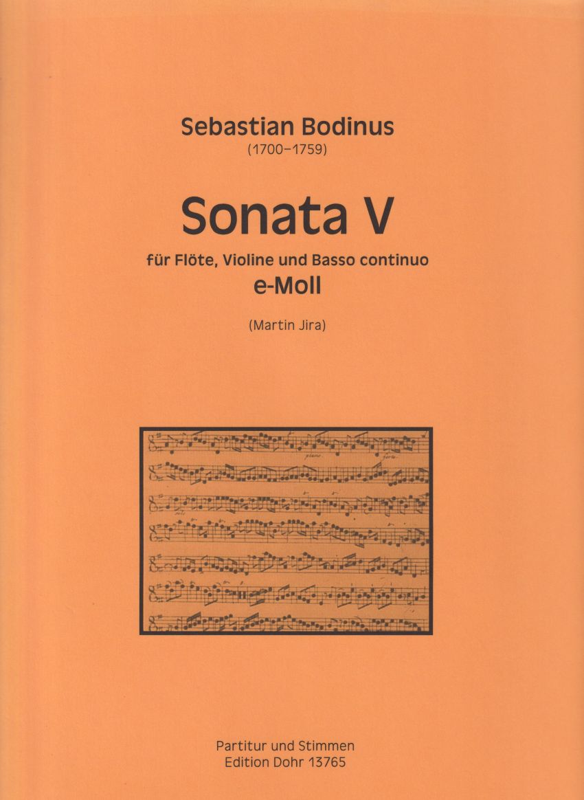 Sonata No.5 in e minor for Flute, Violin and Basso continuo - Score & Parts