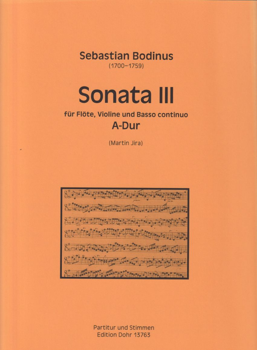Sonata No.3 in A major for Flute, Violin and Basso continuo - Score & Parts