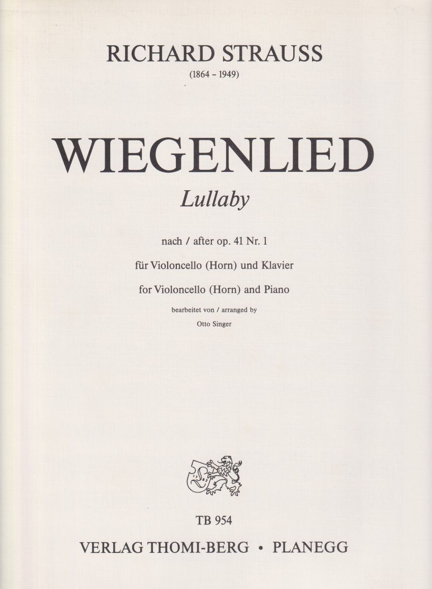 Wiegenlied (Lullaby) after Op.41 No.1 for Cello (Horn) and Piano