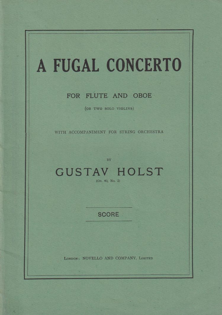 A Fugal Concerto for Flute and Oboe (2 Violins) & Strings, Op.40/2 - Study Score
