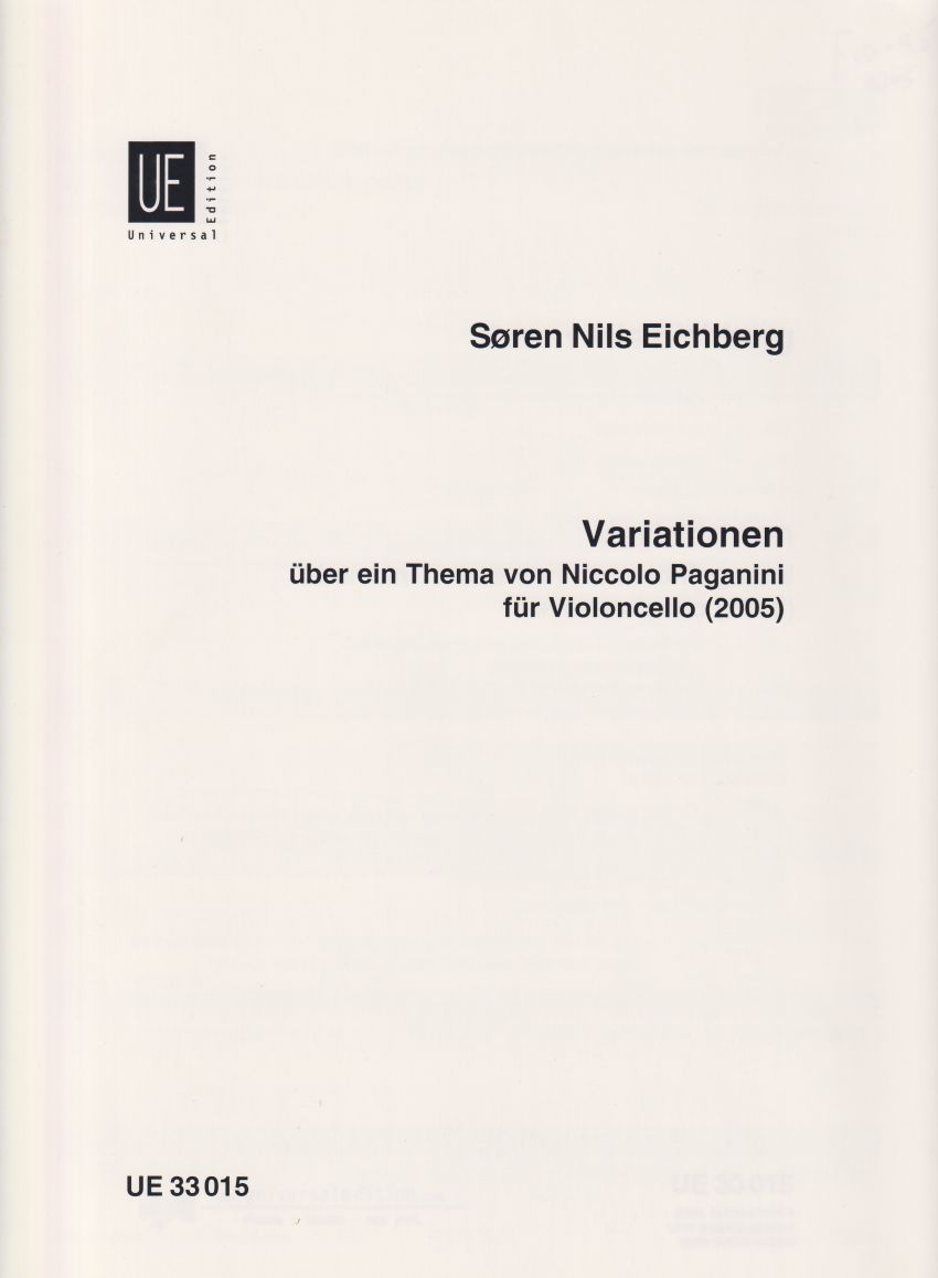 Variations on a Theme of Niccolo Paganini for Solo Cello (2005)