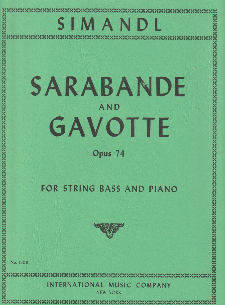 Sarabande and Gavotte, Op.74 for Double Bass & Piano