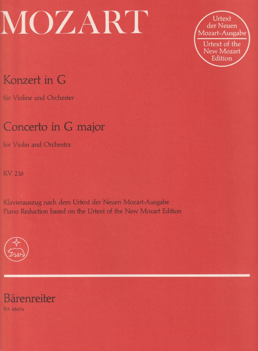 Violin Concerto No.3 in G, K216 - Violin & Piano