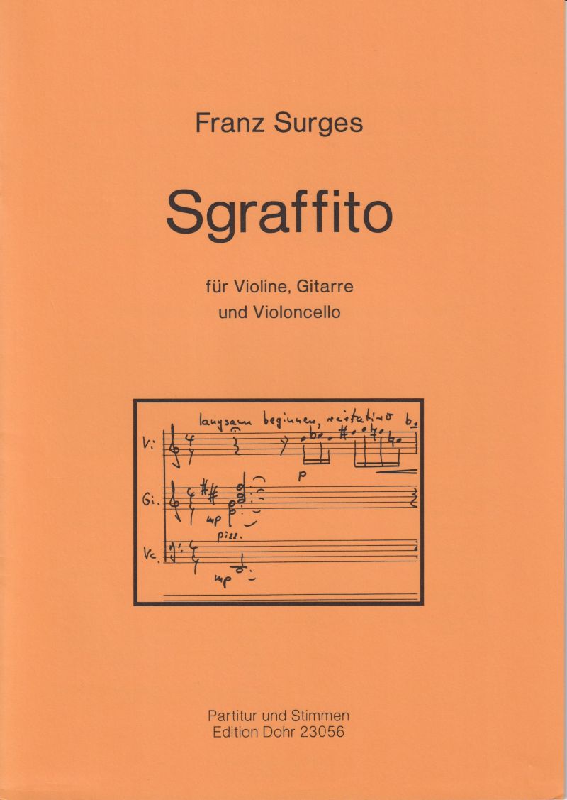 Sgraffito for Violin, Guitar and Cello - Score & Parts
