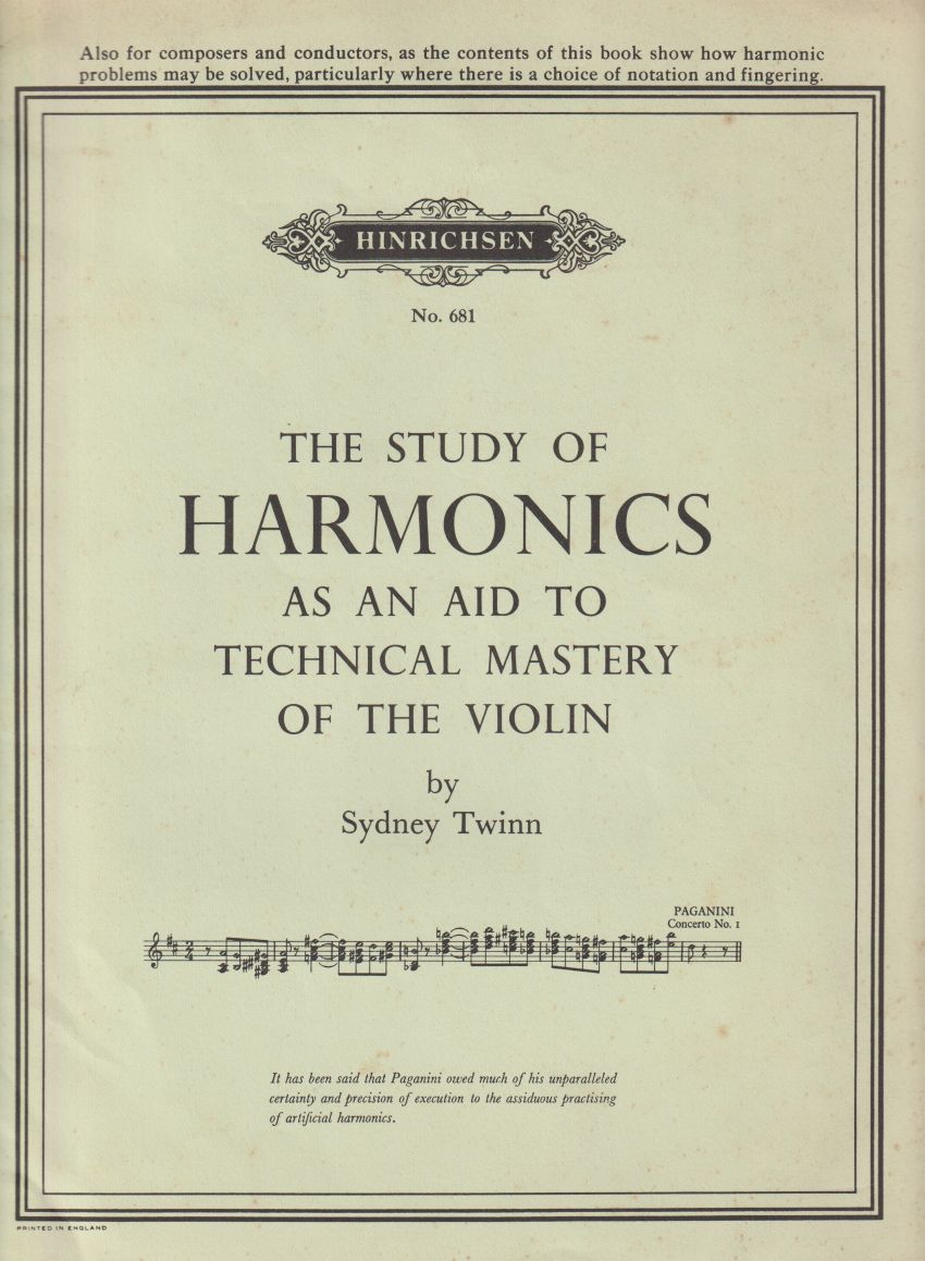 The Study of Harmonics as an aid to Technical Mastery of the Violin