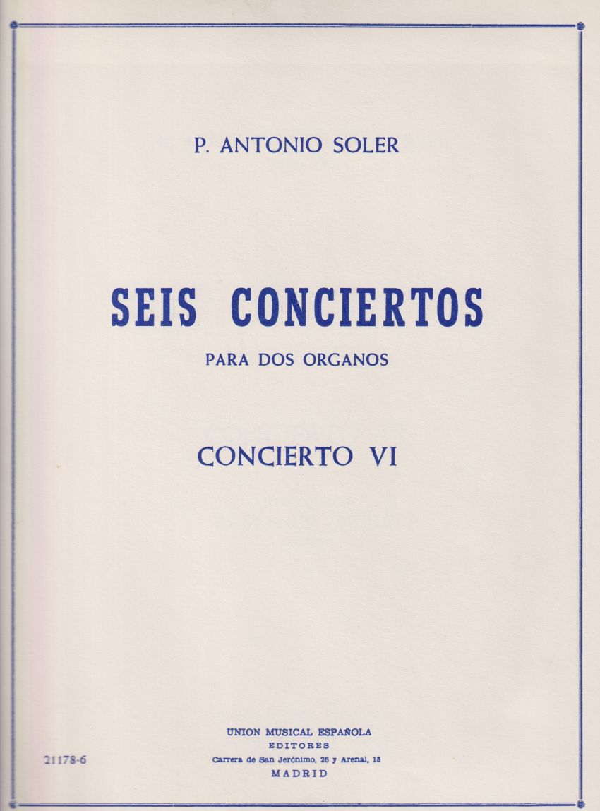 Image for Concerto No.6 for Two Organs Concerto No.6 for Two Organs