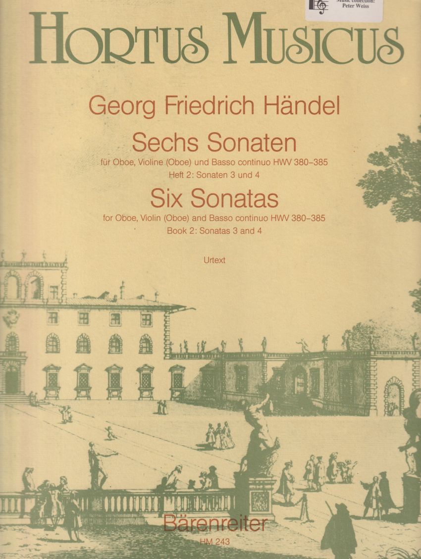 Image for Six Sonatas for Oboe, Violin (Oboe) and Basso contino, Book 2 Sonatas 3 & 4 - Set of Parts Six Sonatas for Oboe, Violin (Oboe) and Basso contino, Book 2 Sonatas 3 & 4 - Set of Parts