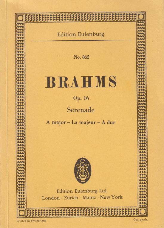 Serenade in A major, Op.16 - Study Score
