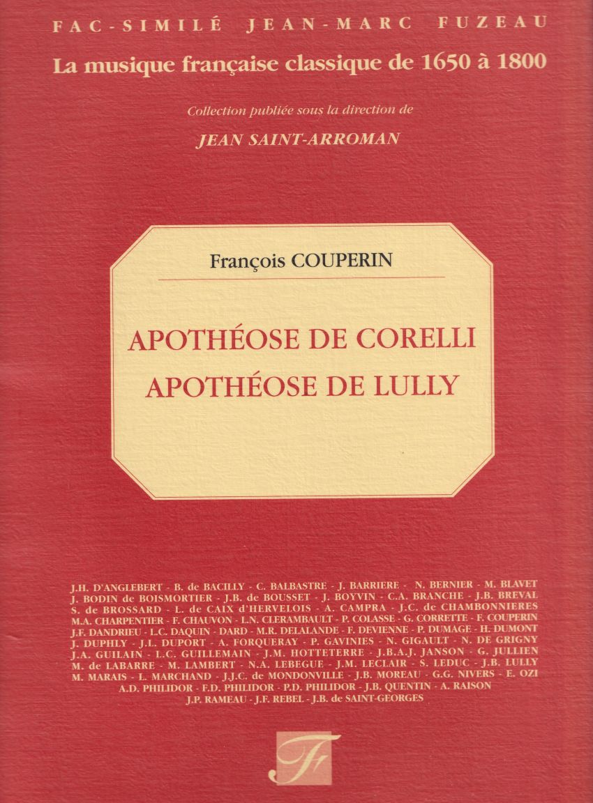 Apotheose de Corelli and Apotheose de Lully for Violin, Viola da Gamba & Basso continuo - Facsimile Playing Score
