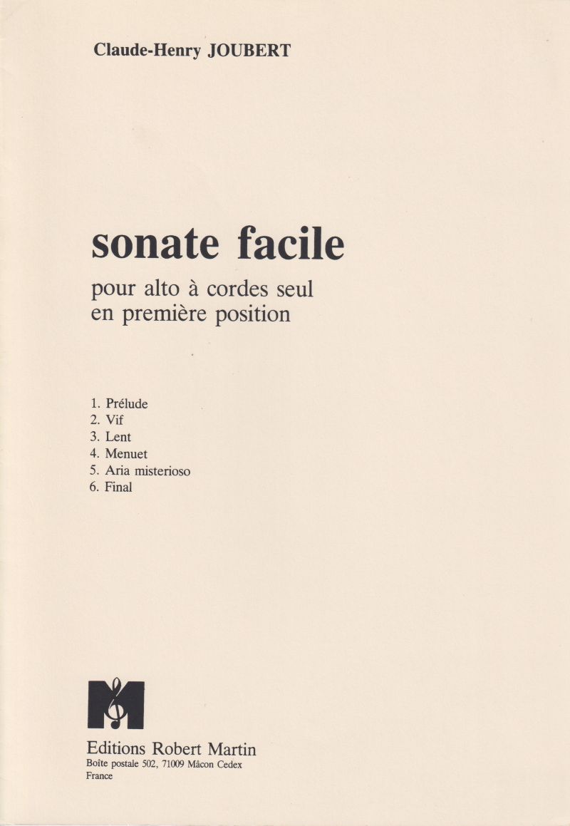 Sonate Facile for Solo Viola in First Position