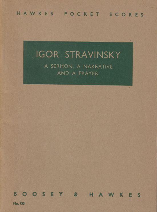 A Sermon, A Narrative and A Prayer - Study Score