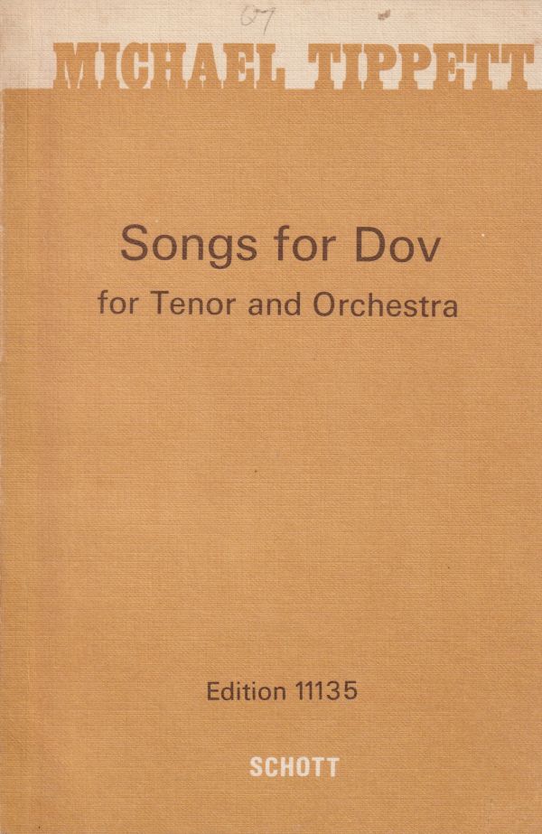 Songs for Dov for Tenor and Orchestra - Study Score