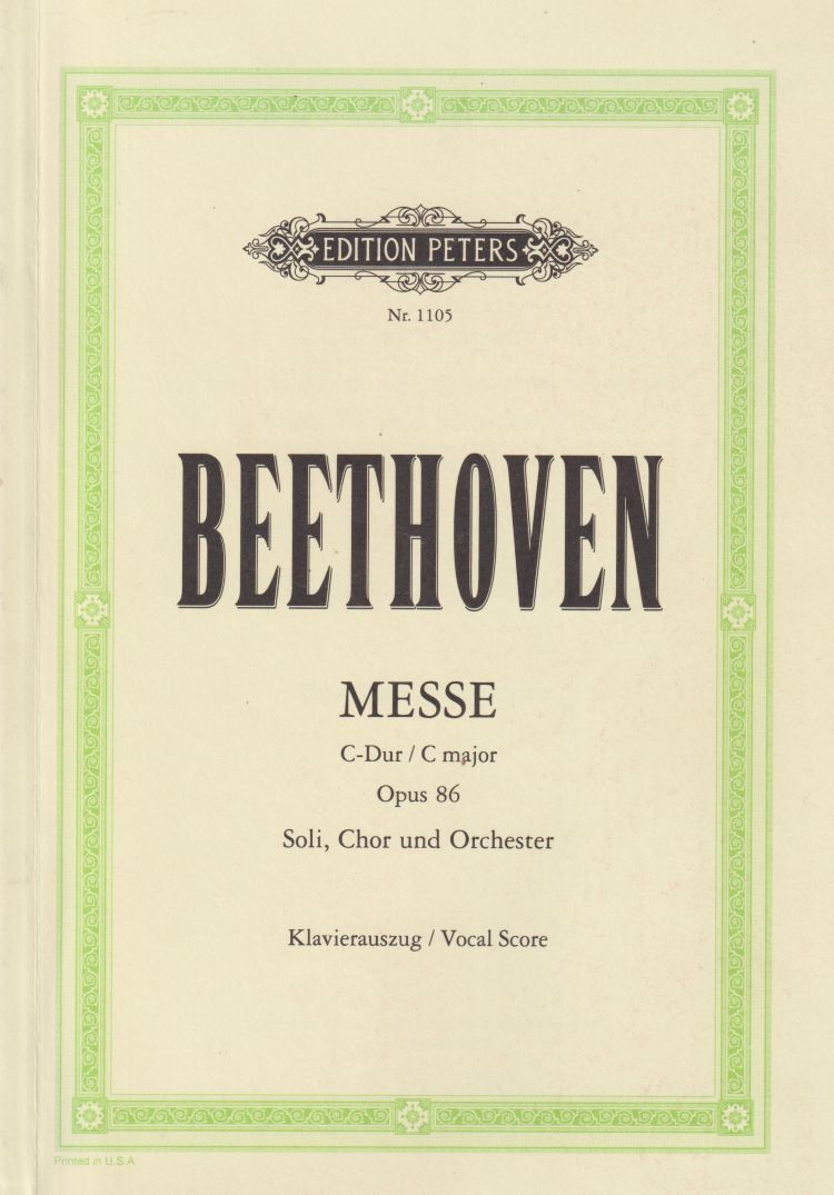 Mass in C , Op.86 - Vocal Score