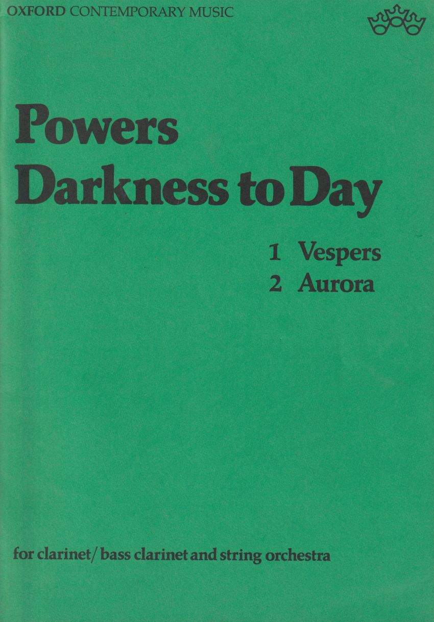 Darkness to Day for Clarinet/Bass Clarinet and String Orchestra - Full Score