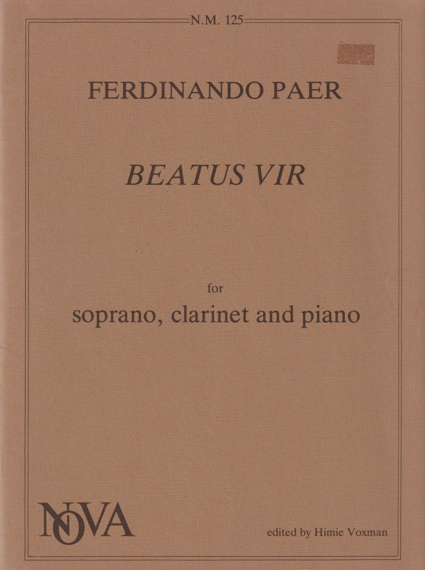 Beatus Vir for Soprano, Clarinet & Piano - Set of Parts